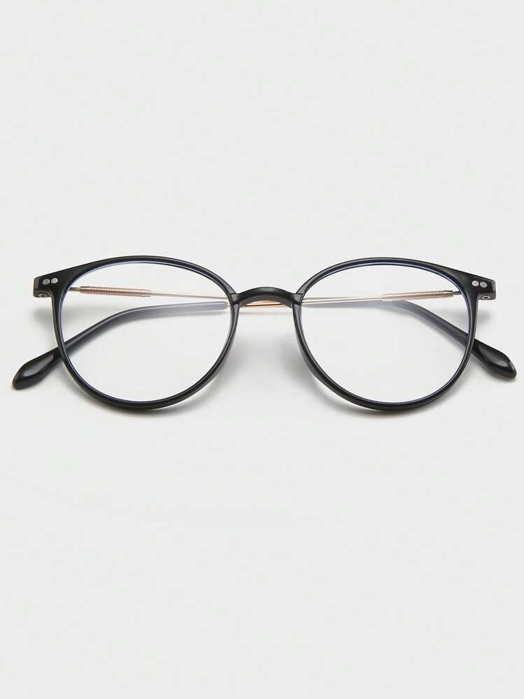 1pair Women Round Frame Casual Eyeglasses Clear Lens, For Daily Life Reading, Gaming, TV And Phones Clear Glasses Accessories Glasses Accessories For Women - Black - View 4