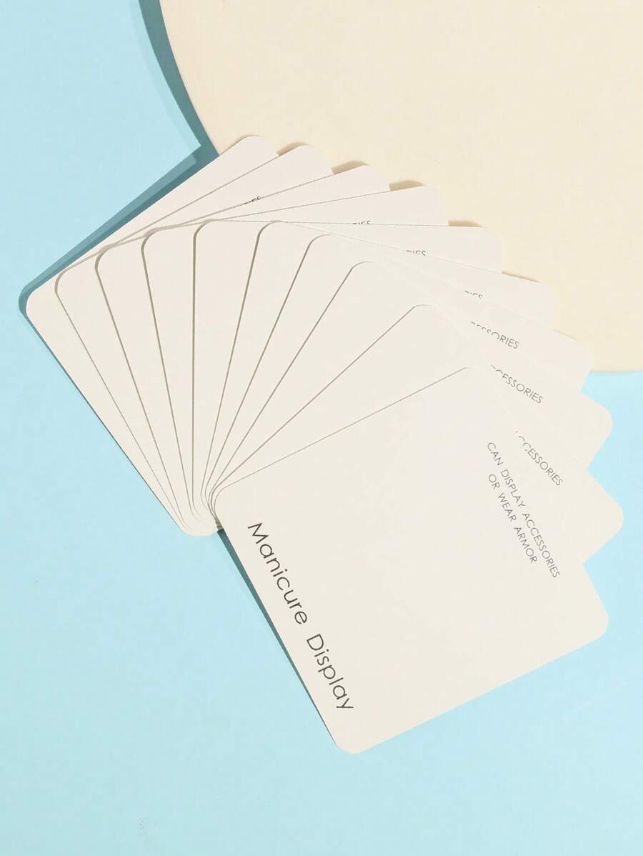 10pcs Fake Nail Display Card - White - View 1