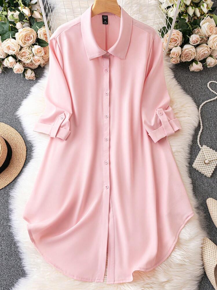 ネストローブ コットンラミーシャツドレス ピンク nest Robe ピンク 七