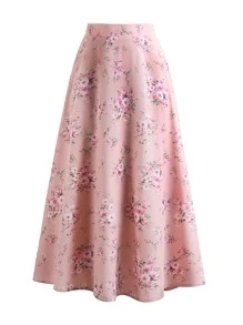 Franclia Váy Plus Size Hoa Boho - Màu Hồng baby - Xem 1