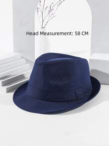 1 Nam Băng Keo Trang Trí Thường Ngày Mũ Fedora, Dành Cho Cuộc Sống Hàng Ngày - Màu xanh hải quân - Xem 5