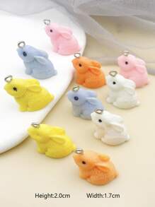 10 piezas/set colgante DIY de conejo de resina al azar - Multicolor - Ver 8