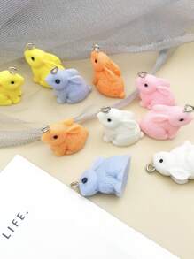 10 piezas/set colgante DIY de conejo de resina al azar - Multicolor - Ver 9