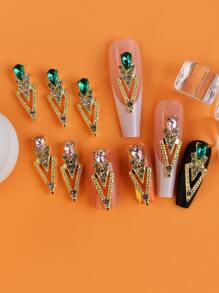 10入組隨機水鑽美甲飾品 - 彩色 - 查看 1