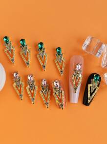 10入組隨機水鑽美甲飾品 - 彩色 - 查看 2