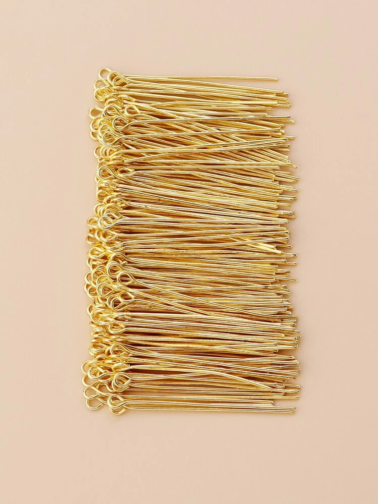 200 piezas Alfileres de ojo de 40mm para hacer joyería DIY, collar, pendientes, accesorios colgantes - Amarillo Oro - Añade 1