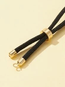 10pcs/set Brass Hardware Nylon Rope Bracelet Base for Bracelet Making - Black - View 4