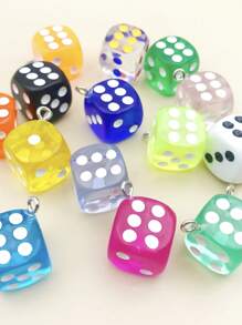10 件/組隨機樹脂骰子 DIY 吊墜 - 彩色 - 查看 3