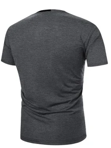 Manfinity Homme Men Contrast Panel Tee - Dark Grey - View 2
