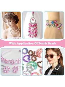 24 Lưới 6mm Tròn Óng ánh Ngọc trai Giả Hạt Để làm đồ trang sức DIY - Nhiều màu - Xem 4