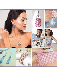 24 Lưới 6mm Tròn Óng ánh Ngọc trai Giả Hạt Để làm đồ trang sức DIY - Nhiều màu - Xem 5