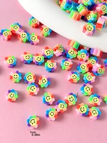 50入組/套隨機色花DIY珠子 - 彩色 - 查看 3