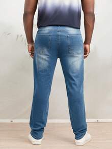 Manfinity Hombres Jeans de pierna recta con bolsillo oblicuo - Lavado ligero - Ver 2