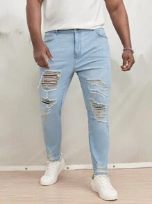 Manfinity EMRG Men Plus Ripped Skinny Jeans