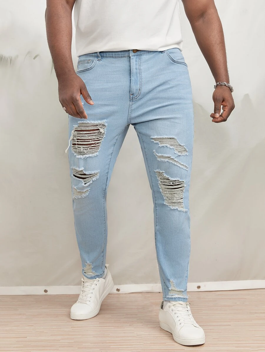 Manfinity EMRG Men Plus Ripped Skinny Jeans