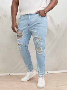 Manfinity EMRG Men Plus Ripped Skinny Jeans