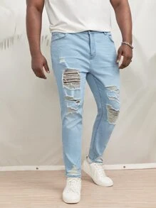 Manfinity EMRG Men Plus Ripped Skinny Jeans