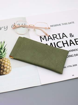 1入組極簡眼鏡便攜眼鏡收納袋適用於戶外遊玩