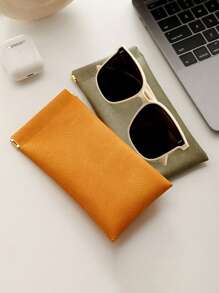 1pc Minimalist Automatically Close Glasses Case, Olive Green Portable Glasses Storage Bag For Outdoor Travel - Olive Green - View 2