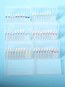 10入組美甲拋光頭 - 紅白色 - 查看 1