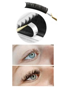 NAGARAKU 0.15mm0.20mmBCD8-15mm 混合扁平椭圆形木炭睫毛分叉尖头哑光灰色超柔软温和自然睫毛延长扁平形状睫毛睫毛簇，睫毛簇，单根睫毛，睫毛，假睫毛 - 黑色 - 查看 5