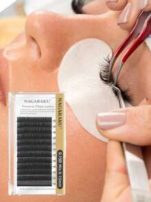 NAGARAKU 0.15mm0.20mmBCD8-15mm 混合扁平椭圆形木炭睫毛分叉尖头哑光灰色超柔软温和自然睫毛延长扁平形状睫毛睫毛簇，睫毛簇，单根睫毛，睫毛，假睫毛 - 黑色 - 查看 6