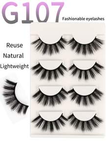 SHIDISHANGPIN 4pairs Pointed Cat Eye False Eyelashes