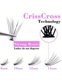 Lông mi cá nhân gốc dài, 12 hàng lông mi giả tạo sẵn Lông mi chồn giả cao cấp - màu đen - Xem 4