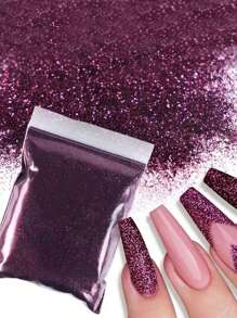 1 gói 10g Kim sa trang trí móng tay DIY Đá quý trang trí móng tay Phụ kiện làm móng - Màu tím - Xem 1