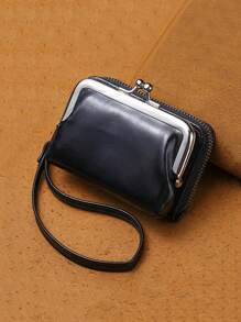 極簡卡夾吻鎖黑色輕便，時尚款週年紀念，生日禮物，聖誕禮物白領，男用，女用