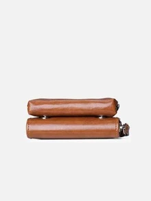 Minimalist Card Holder Kiss Lock Brown - Brown - View 7