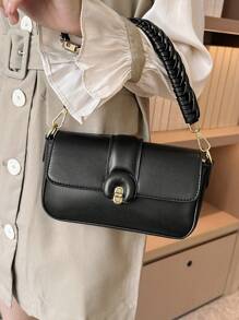 Minimalist Square Bag Small Twist Lock Black - Black - View 1