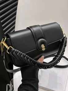 Minimalist Square Bag Small Twist Lock Black - Black - View 2