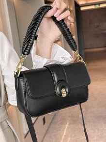 Minimalist Square Bag Small Twist Lock Black - Black - View 5