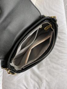 Minimalist Square Bag Small Twist Lock Black - Black - View 8