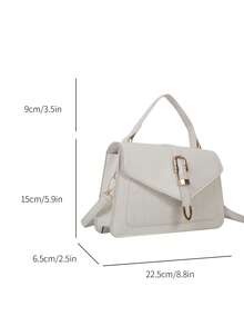 Túi Vuông Nhỏ In Cá Sấu Nắp PU Có Thể Điều Chỉnh - Màu be - Xem 4