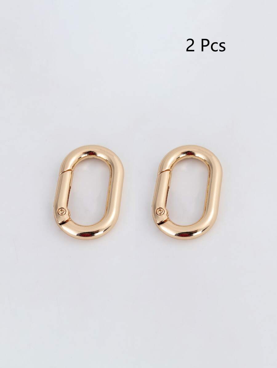 2Pcs Oval Luggage Accessory Bag Hook Key Chain Chain Pendant Spring Coil DIY Accessories Replacement Reusable Bag Accessories Handbag Tote Bag Backpack Carabiner Clip - Gold - View 1
