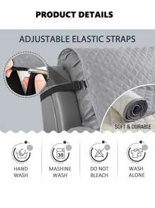 1入組素色躺椅毛巾現代滌綸防滑沙發套毯適用於客廳 - 灰色 - 查看 4