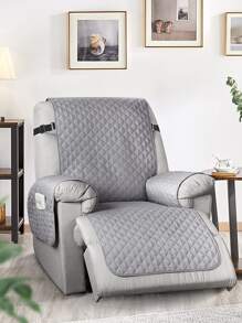 1入組素色躺椅毛巾現代滌綸防滑沙發套毯適用於客廳 - 灰色 - 查看 7