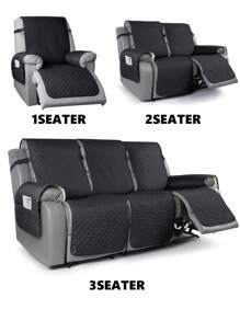 1 Đồng Màu Ghế Bẹp Đầu Khăn Hiện Đại Polyester Chống Trơn Trượt Ghế Sofa Chăn Cho Phòng Khách - màu đen - Xem 2