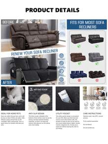 1 Đồng Màu Ghế Bẹp Đầu Khăn Hiện Đại Polyester Chống Trơn Trượt Ghế Sofa Chăn Cho Phòng Khách - màu đen - Xem 3