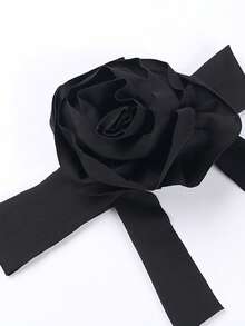 Ruffle Trim Asymmetrical Hem Cami Dress With Choker - Black - View 6