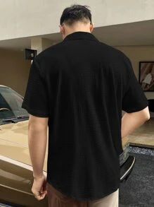 EGENSIO Men Drop Shoulder Button Front Shirt