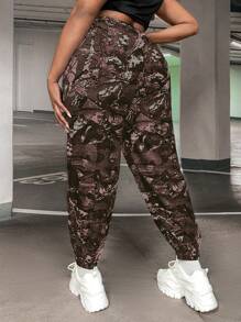 SHEIN SXY 大碼滿版印花斜口袋長褲 - 彩色 - 查看 2