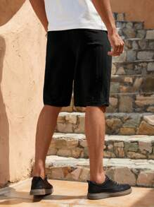 Manfinity Homme Men Slant Pocket Drawstring Waist Shorts