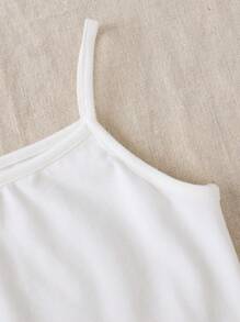 SHEIN Tops con gái Xù nhỏ Cà vạt nhuộm Giải trí - Xanh và trắng - Xem 6