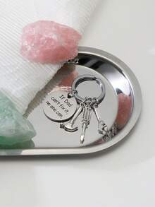 不銹鋼合金鑰匙扣,父親節和感恩節禮物,聖誕禮物或男友父親節禮物 - 銀色 - 查看 2