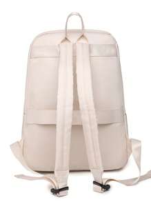 Ba lô Cổ điển Tối giản Preppy, Màu be Thiết thực, Phong cách Bền bỉ cũng có các túi bên hông, có thể đựng điện thoại di động, máy tính bảng ipad và máy tính bảng. Chống nước, đeo vai đa năng Túi Messenger phù hợp cho đi du lịch, phượt, đi chơi, sinh viên đại học, thanh niên, các bạn nữ và người lớn tuổi. - Màu be - Xem 2
