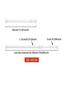 1 pieza liso Cortina de ducha Varilla - Blanco - Ver 4