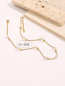 Bead Decor Necklace - Yellow Gold - View 3